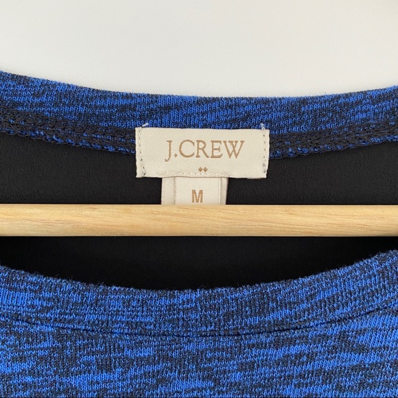 J. CREW BLUE/BLACK COLOUR BLOCKED RAGLAN TOP, MIXED MEDIA, MEDIUM - Picture 7 of 10